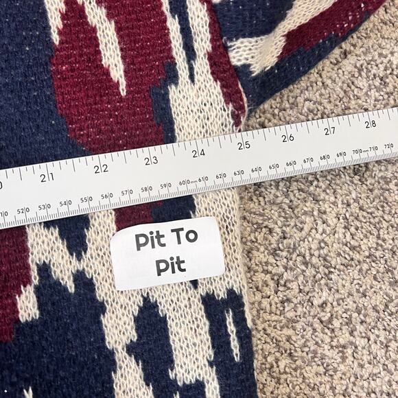 KNOX ROSE Women's M Southwestern Open Chunky Pocketed Duster Longline Cardigan - Picture 7 of 10